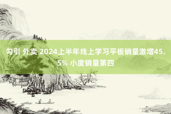 勾引 外卖 2024上半年线上学习平板销量激增45.5% 小度销量第四