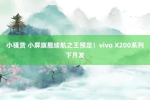 小骚货 小屏旗舰续航之王预定！vivo X200系列下月发