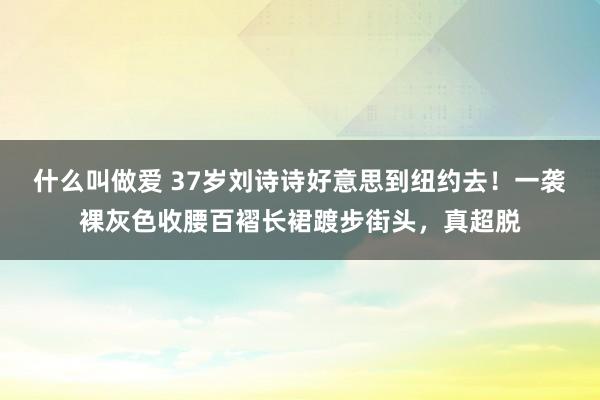 什么叫做爱 37岁刘诗诗好意思到纽约去！一袭裸灰色收腰百褶长裙踱步街头，真超脱