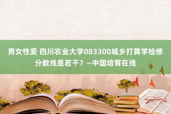 男女性爱 四川农业大学083300城乡打算学检修分数线是若干？—中国培育在线